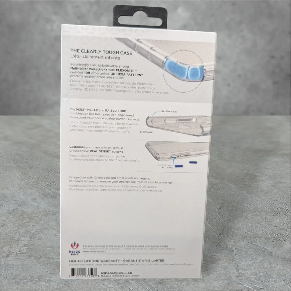 Nimbus9 Phantom 2 Case for Samsung Galaxy S22 Ultra 5G 3D Hexa Gray W6